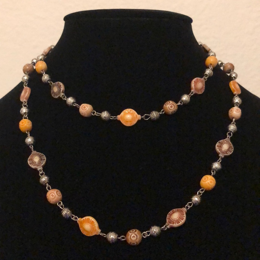 2/$8 🤎 Long Single Strand Beaded Chain Necklace